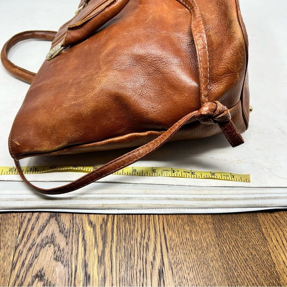 Marino Orlandi Brown Leather Satchel Tote - Picture 9 of 13